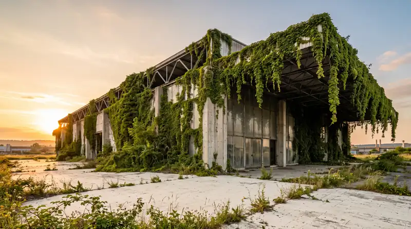 Le hall du Parc des Expositions de Montpellier, habillé de lierre
